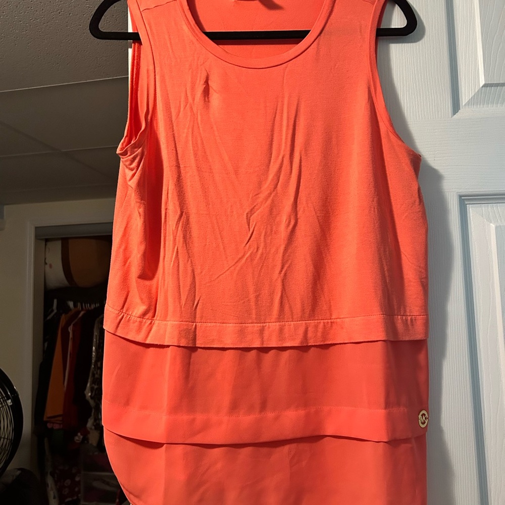 Michael Kors Women's Sleeveless Coral Top